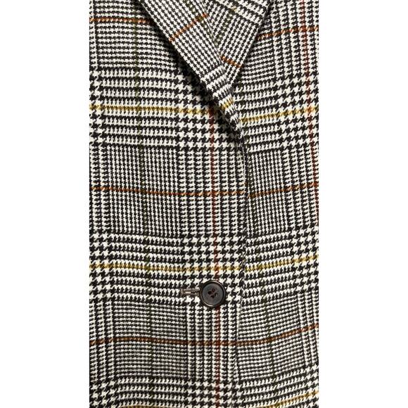 Charter Club 100 Wool Brown Plaid Blazer Prince of Wales Sz 10 Preppy Academia - Picture 10 of 12